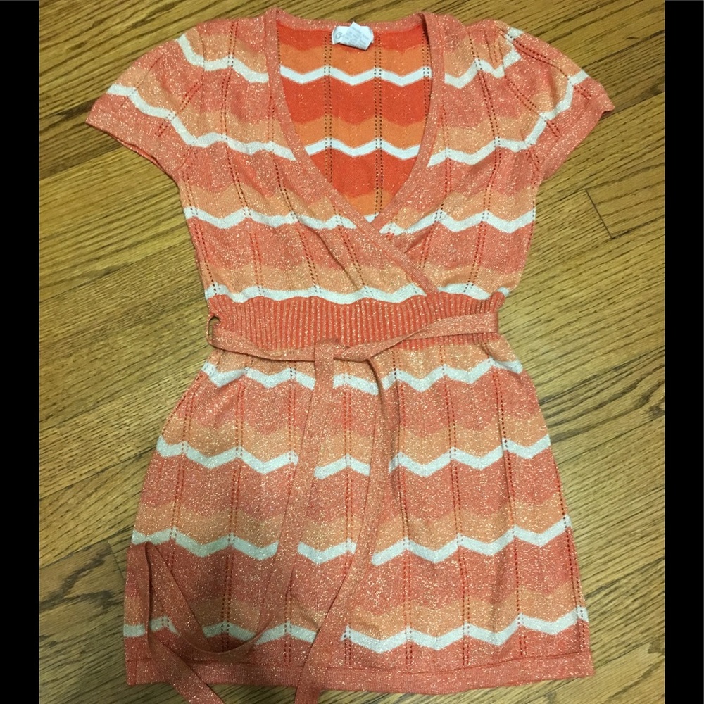 Charlotte Russe orange/ white stripes Top